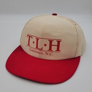 Vintage TLH Gastonia NC Adjustable Snapback Trucker Hat Made In USA Distressed